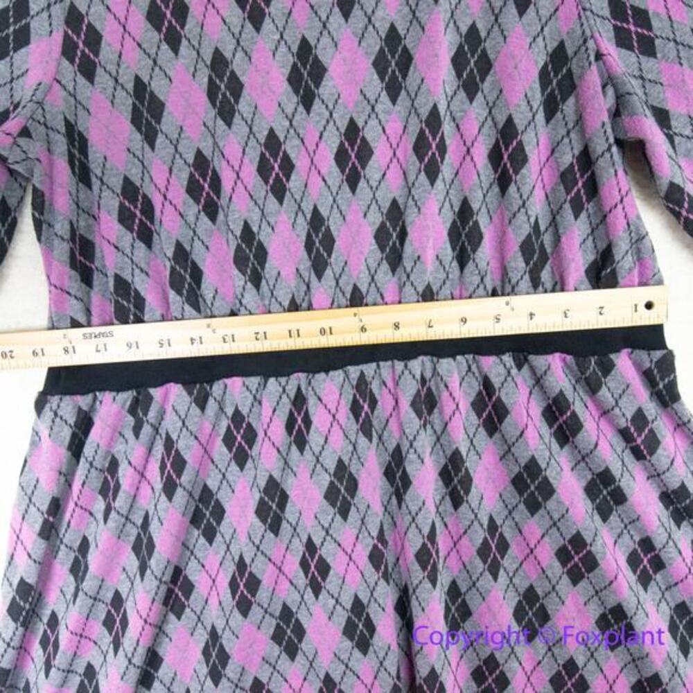 Unique Vintage Adorable Purple & Pink Argyle Sweater‎ Dress women plus size 1X - Picture 8 of 16